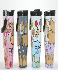 Kapibara Capybara Desenli Isı Muhafazalı Pipetli Dev Çelik Kupa (Tumbler) SPR4431