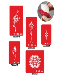 Çiçek Sepeti 5li Set Dövme Kına Şablonu