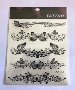 Çiçekli Kelebekler Yapıştırma Sticker Dövme Geçici Dövme Temporary Tattoos