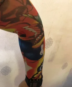 Çift Kol Giyilebilir Dövme Kızıl Desenler