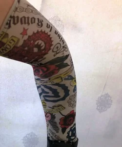 Çift Kol Giyilebilir Dövme Yazılı Desenler Tattoo Sleeve