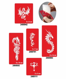 Dragonlar 5li Set Geçici Dövme Kına Şablonu