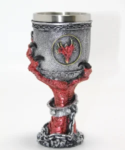 Ejderha Pençesi Tasarımlı 3D Kabartmalı Paslanmaz Çelik Kadeh Bardak SPR4375