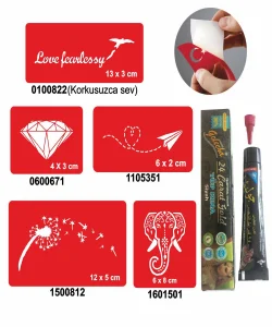 Elmas ve Fil Desenleri Hint Kınası ile Geçici Dövme Yapma Seti