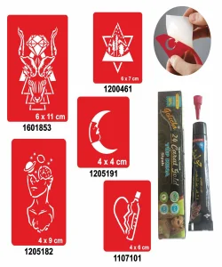 Felsefik Düşünce Desenleri Hint Kınası ile Geçici Dövme Yapma Seti