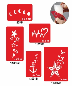 Gökyüzü 5li Set Geçici Dövme Kına Şablonu