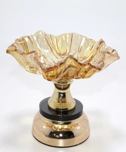 Gold Detaylı Ayaklı Dekoratif Cam Sunumluk SPR4887