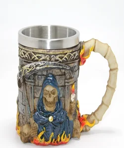 Grim Reaper Azrail Kabartmalı 3D Tasarım Çelik Kupa Bardak SPR4368