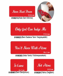 Güçlü Sloganlar 5li Set Geçici Dövme Kına Şablonu