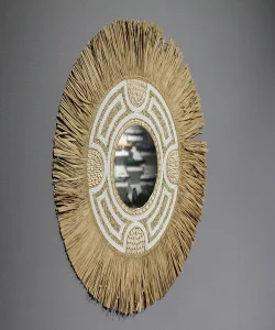 Hasırlı Duvar Aynası 3Natural-5