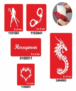 Herşeyimsin 5li Set Geçici Dövme Kına Şablonu