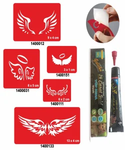 Kanat Desenleri Kına ile Geçici Dövme Yapma Seti