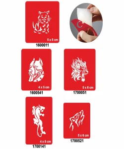 Kedigiller 5li Set Geçici Dövme Kına Şablonu