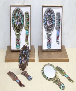 Kelebek Katlanabilir Ayna Ve Tarak Seti Büyük Boy SPR4981