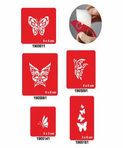 Kelebekler 5li Set Geçici Dövme Kına Şablonu