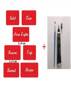 Kına İle İsim Yazma Geçici Dövme Seti Kına ve Fırça Hediyeli