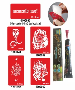 Kobra ve Kaplan Desenleri Hint Kınası ile Geçici Dövme Yapma Seti