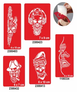 Korkusuz kuru kafa Modeller Dövme Şablonu Kına Deseni