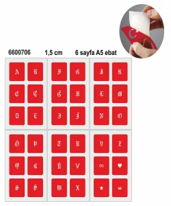 Küçük Boy Gotik Font Harf  Şablonu 6 Sayfa 1.5 CM