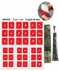 Latin ve Roma rakamları Hint Kınası ile Geçici Dövme Yapma Seti