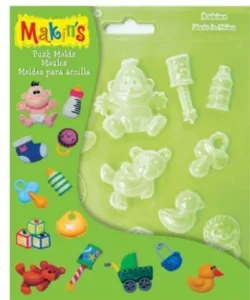 Makins Clay Push Mold Polimer Kil Şekillendirme Kalıbı Bebek