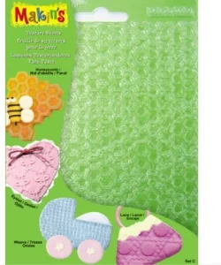 Makins Clay Texture Sheets Polimer Kil Doku Kalıbı 4lü Set C