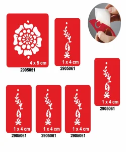 Menekşe 5li Set Geçici Dövme Kına Şablonu