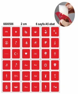 Minik Desenler 36 Adet Minimal set Geçici Dövme Şablonu