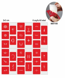 Minimal Desenler 30 Adet Minik desen Geçici Dövme Şablonu