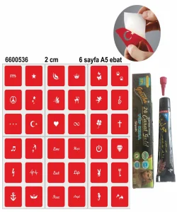 Minimal Desenler Hint Kınası ile Geçici Dövme Yapma Seti