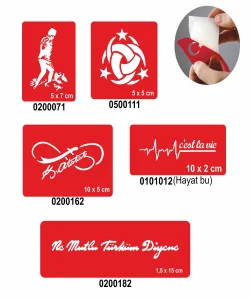 Ne Mutlu Türküm Diyene 5li Set Geçici Dövme Kına Şablonu