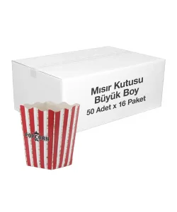 Patlamış Mısır Kutusu Büyük 50li Paket x 16 Paket (Koli)