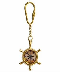 Pirinç Dümenli Pusula Anahtarlık 16123A