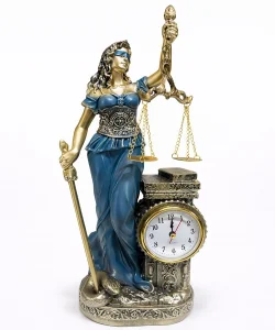 Polyester Saatli Adalet Figürü SPR4415