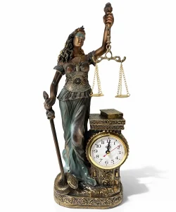 Polyester Saatli Adalet Figürü SPR4416