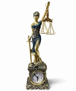 Polyester Saatli Adalet Figürü SPR4427