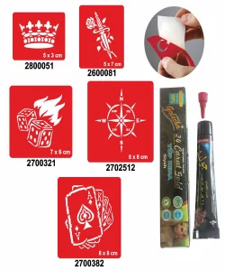 Rota ve Şans Desenleri Hint Kınası ile Geçici Dövme Yapma Seti