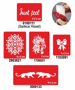 Sadece Hisset 5li Set Geçici Dövme Kına Şablonu