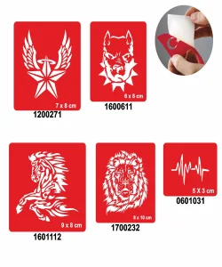 Şahlanan At 5li Set Geçici Dövme Kına Şablonu