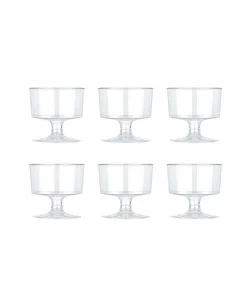 Şeffaf Ayaklı Plastik Shot Bardağı 50cc 6lı