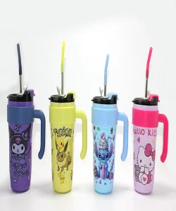 Sevimli Anime Karakterli Pipetli Termos & Suluk SPR4714