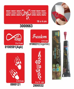 Sonsuz Pençe Desenleri Hint Kınası ile Geçici Dövme Yapma Seti