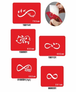 Sonsuzluklar 5li Set Geçici Dövme Kına Şablonu