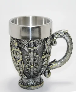 Şövalye Kabartmalı 3D Paslanmaz Çelik Kupa Bardak SPR4477