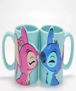 Stitch Ve Angel 3D Figürlü Öpüşen Çift Kupa Bardak Seti SPR4538