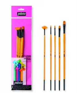 Supertrend 5li Uzun Sap Fırça Seti Sentetik (N:: 0, 4, 8, 12 + Yelpaze Fırça No:2) SET-13