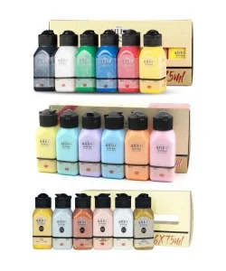 Supertrend Akrilik Boya Seti 18 Renk x 75 ml. Canlı,Pastel ve Metalik Renkler