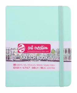 Supertrend Art Creation Sketchbook Sert Kapak Eskiz Çizim Defteri 140 gr. 12x12 cm. 80 yp. PASTEL MİNT YEŞİLİ