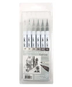 Supertrend Clean Color Real Brush Fırça Uçlu Marker Kalem Seti 6 Renk COOL GRAY COLORS