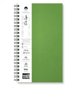 Supertrend Da Capo Cold Press Sert Kapak Suluboya Defteri 300 gr. A4 20 yaprak YEŞİL